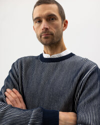 Holebrook Herren Strickpullover Greger Navy Weiß