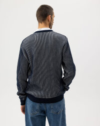 Holebrook Herren Strickpullover Greger Navy Weiß