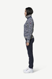 Devold Svalbard Damen Rollkragen Wollpullover Night Offwhite