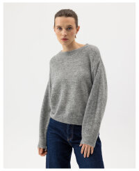 Holebrook Damen Strickpullover Elisabeth Crew Grau