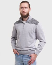 Natural Style Letthet Herren Merino Norwegerpullover Grau