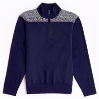 Natural Style Letthet Herren Merino Norwegerpullover Navy