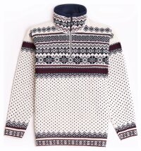 Natural Style Isfjell Herren Wollpullover Weiss Navy