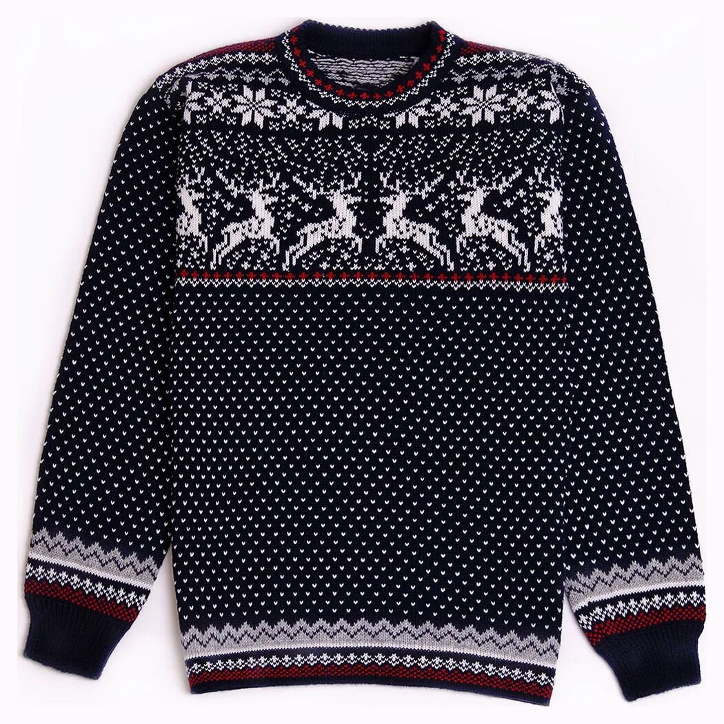 Natural Style Juletider Herren Norwegerpullover Navy L