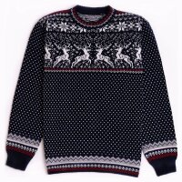 Natural Style Juletider Herren Norwegerpullover Navy