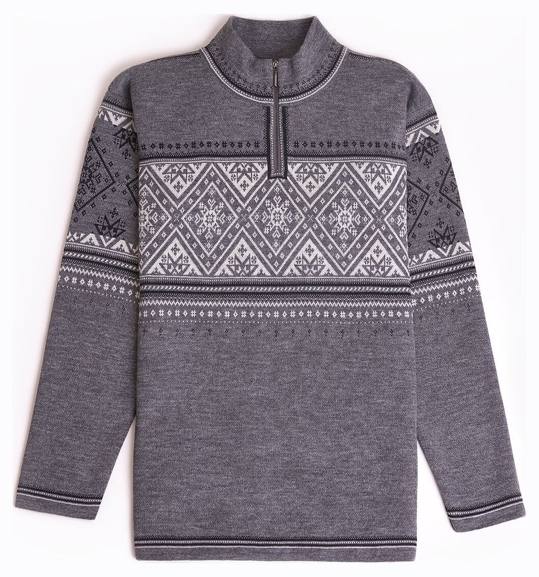 Natural Style Skog Herren Merino Norwegerpullover Grau M