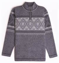 Natural Style Skog Herren Merino Norwegerpullover Grau