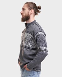 Natural Style Skog Herren Merino Norwegerpullover Grau