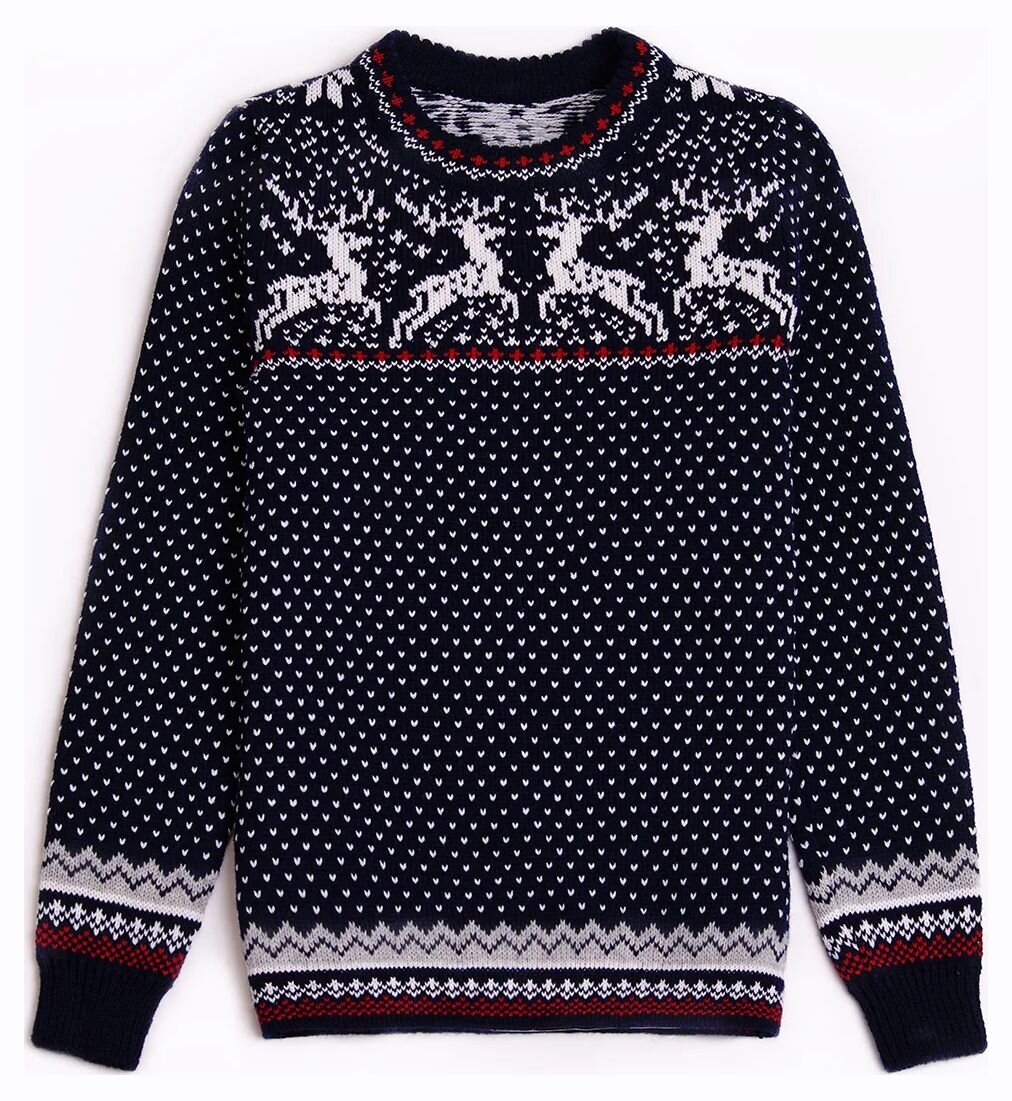 Natural Style Juletider Damen Norwegerpullover Navy S