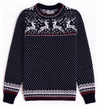 Natural Style Juletider Damen Norwegerpullover Navy