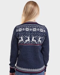 Natural Style Juletider Damen Norwegerpullover Navy