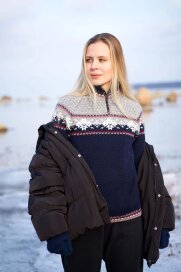 Natural Style Sigrun Damen Norwegerpullover Navy