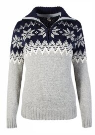Dale of Norway Myking Damen Merino Wollpullover Navy Grau