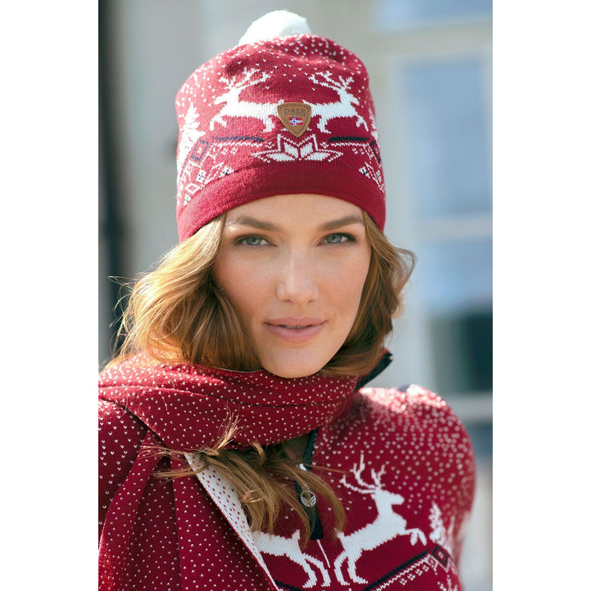 Christmas Damen Merino Wheinachspullover Rot
