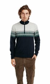 Dale of Norway Hovden Herren Merino Norweger Wollpullover Navy Grün