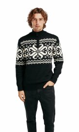 Dale of Norway Falkeberg Herren Norweger Pullover Merino Schwarz Weiss