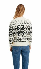 Dale of Norway Falkeberg Damen Merino Norweger Pullover Weiss Schwarz