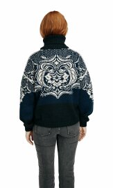 Dale of Norway Blomdalen Damen Merino Alpaca Strickpullover Navy Weiss