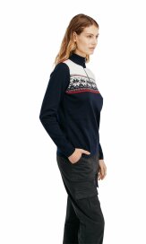 Dale of Norway Liberg Damen Merino Norweger Pullover Navy Weiss