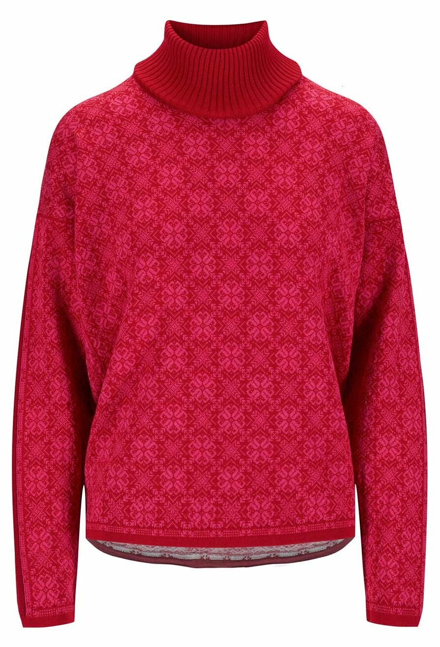 Firda Damen Merino Norweger Pullover Rosa Rot NORWEGERPULLOVER