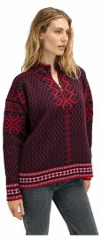 Dale of Norway Leknes Damen Norweger Strickpullover Schwarz Rot