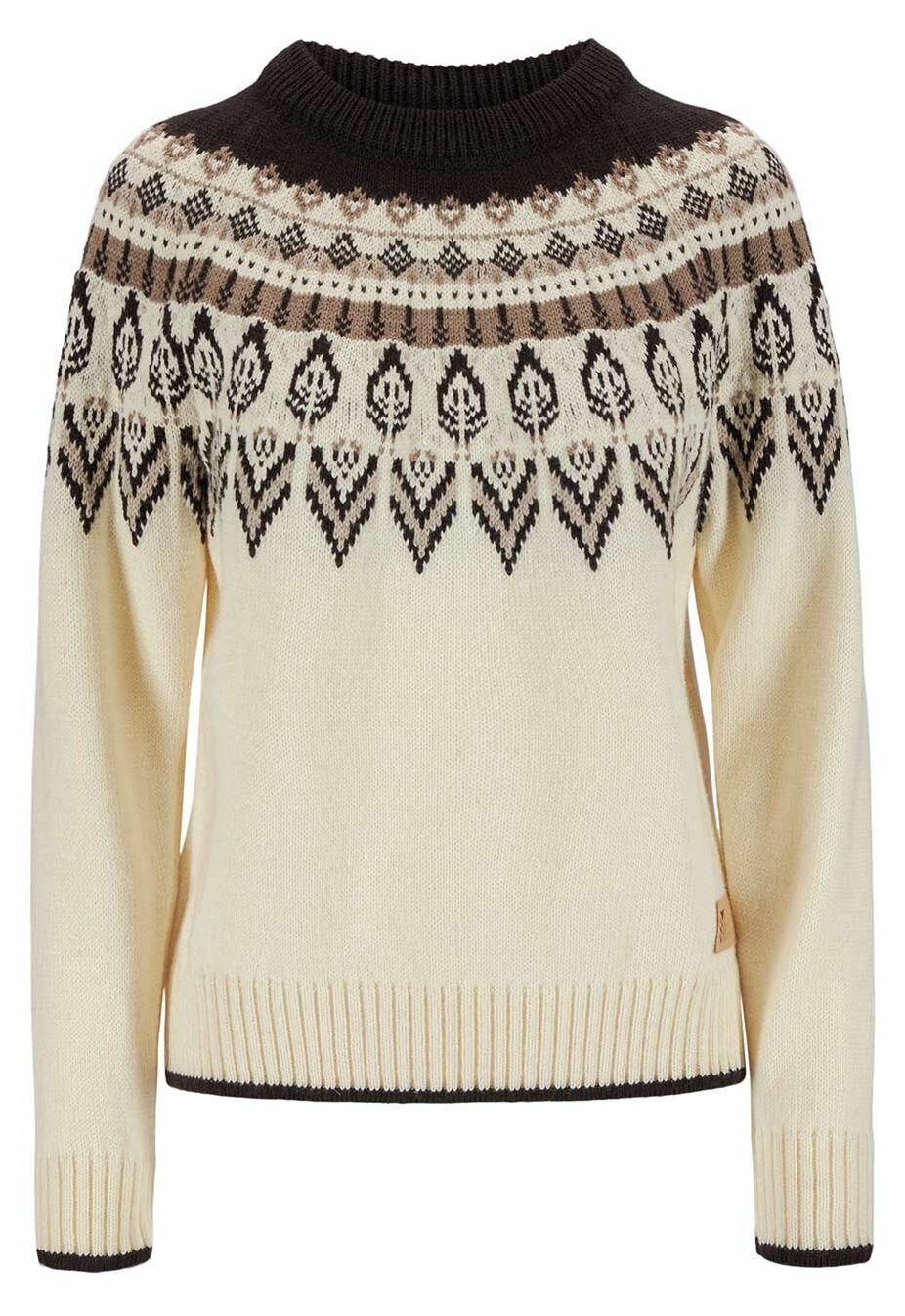 Knitted Pullover Pullover Damen OlivgrÃ¼n Norweger Woll Pullover