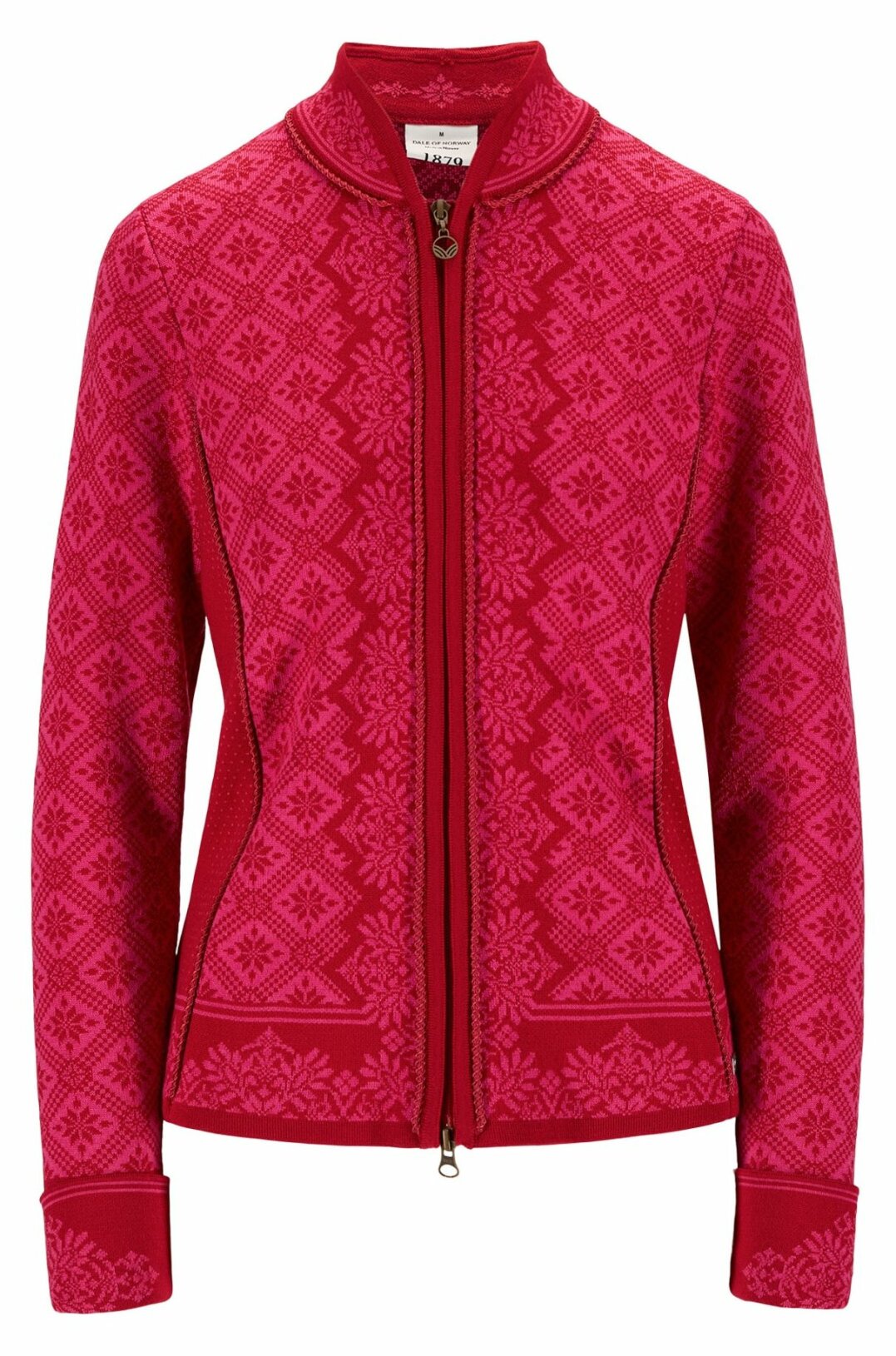 Christiania Damen Merino Strickjacke Rosa Rot NORWEGERPULLOVER