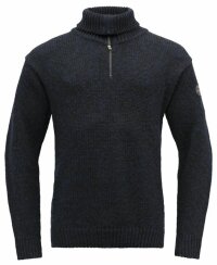 Devold Nansen Zip Neck Wollpullover Navy