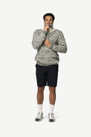 Devold Svalbard Zip-Rollkragen Wollpullover Weiss Anthrazit