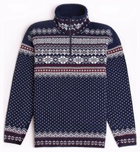 Natural Style Isfjell Herren Norwegerpullover Navy Weiss