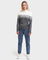 Natural Style Ice Rose Damen Merino Wollpullover Navy Weiss