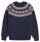 Natural Style Iceland Damen Norweger Wollpullover Navy Weiss