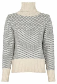 Fuza Wool Liv Damen Merino Strickpullover Weiss Grau